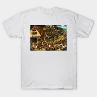 Netherlandish Proverbs - Pieter Bruegel the Elder T-Shirt